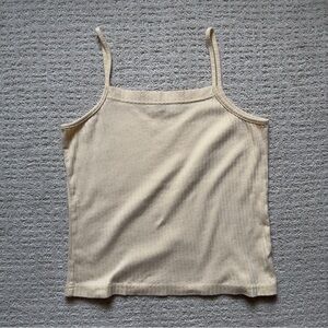 Vintage 90's Butter Yellow Straight Neck Tank